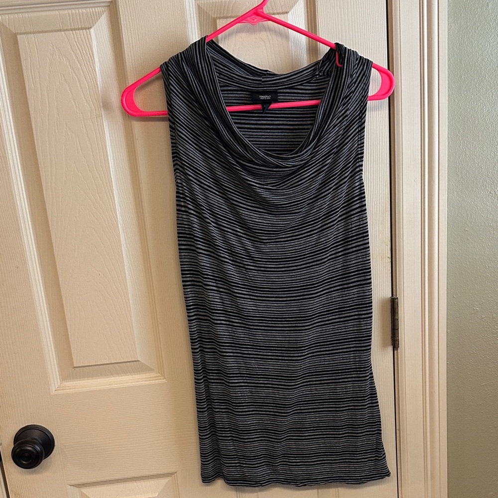 Elegant Black and Gray Striped Tank Top